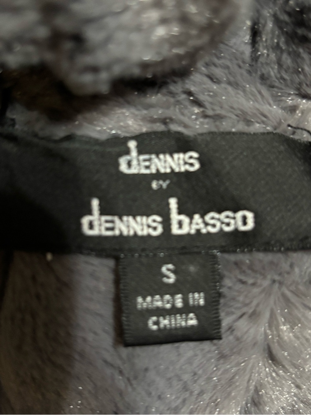 dennis basso Plush Faux Fur Jacket in Gray